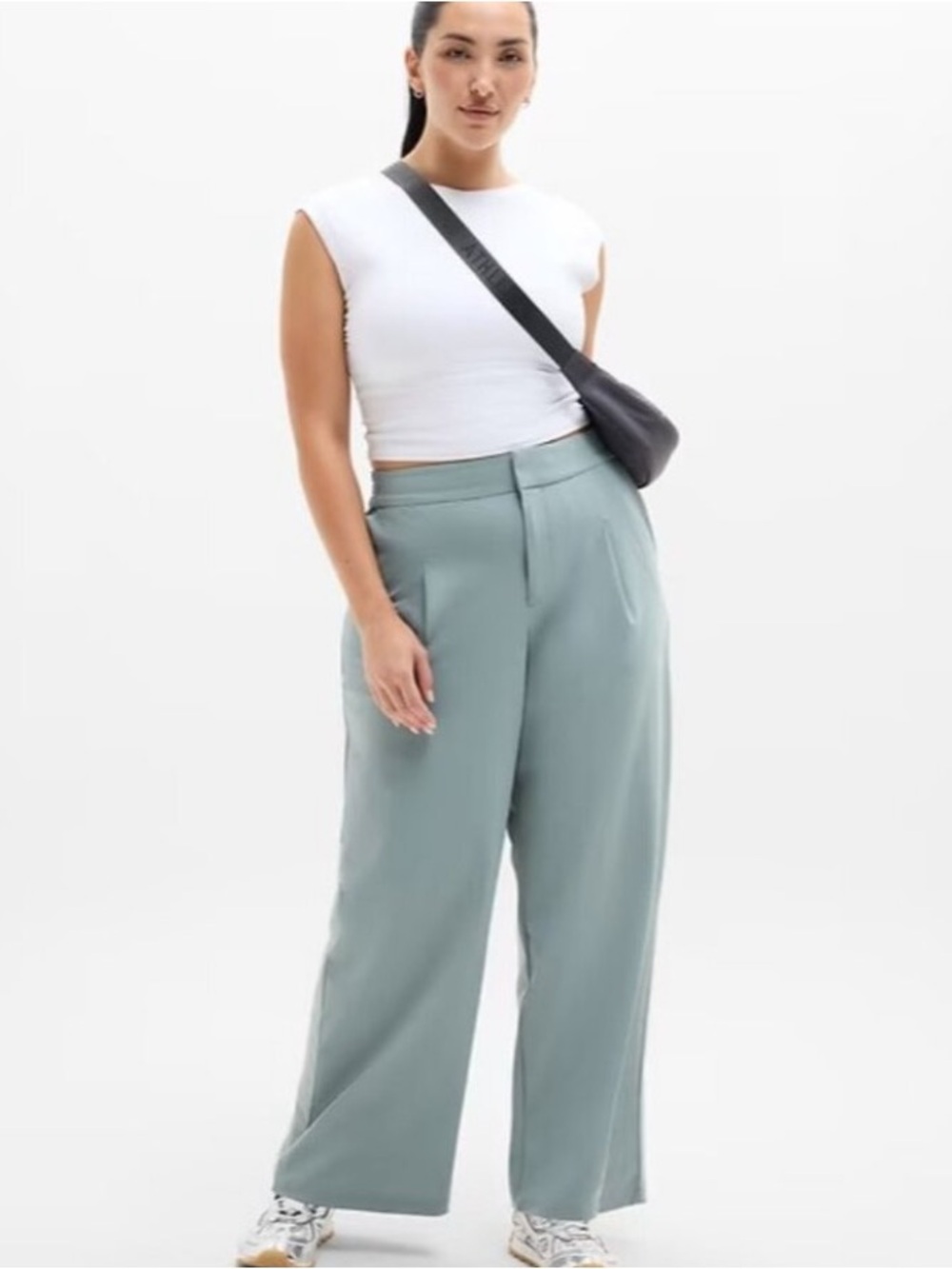 Athleta Women’s High Rise Pinnacle Wide Leg Zip Fly Pants In Blue